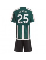 Manchester United Jadon Sancho #25 Venkovní dres pro děti 2023-24 Krátký Rukáv (+ trenýrky)